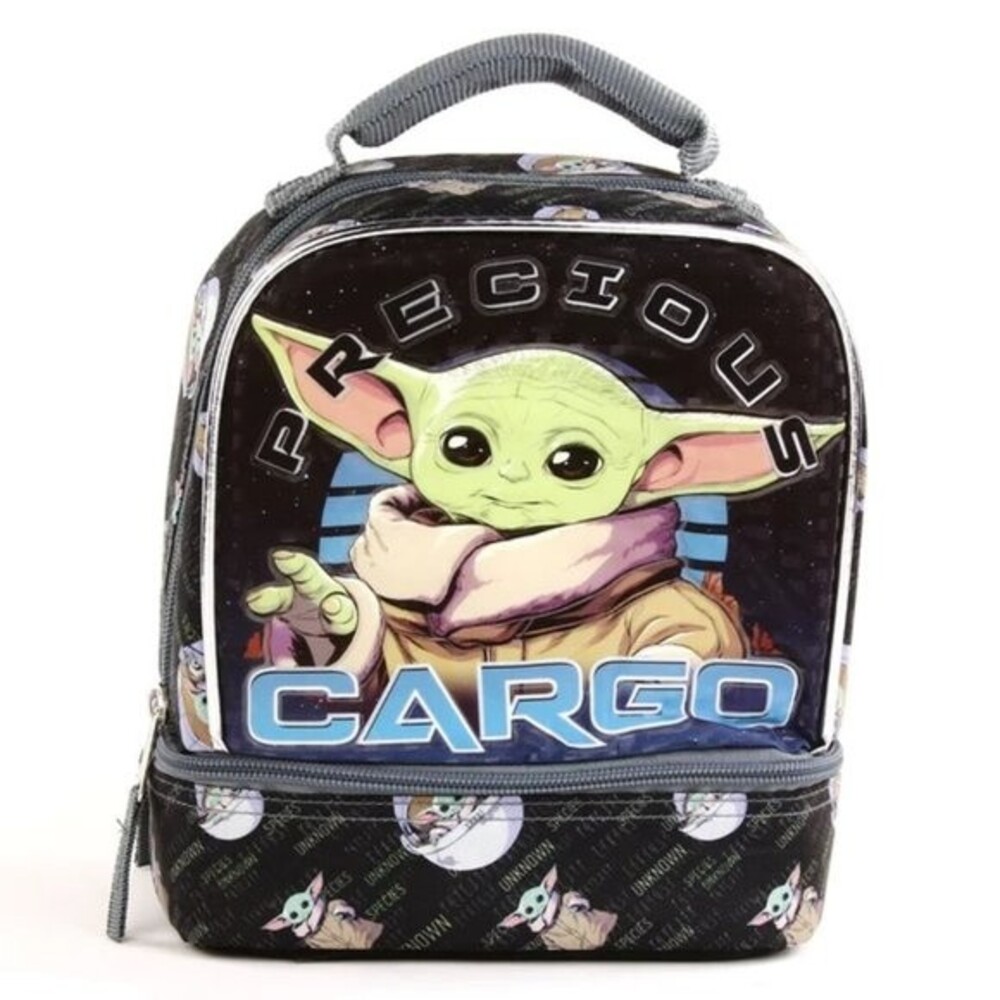 Star Wars Baby Yoda Lunch Bag Box Dual Compartment Drop Bottom Lunch Bag